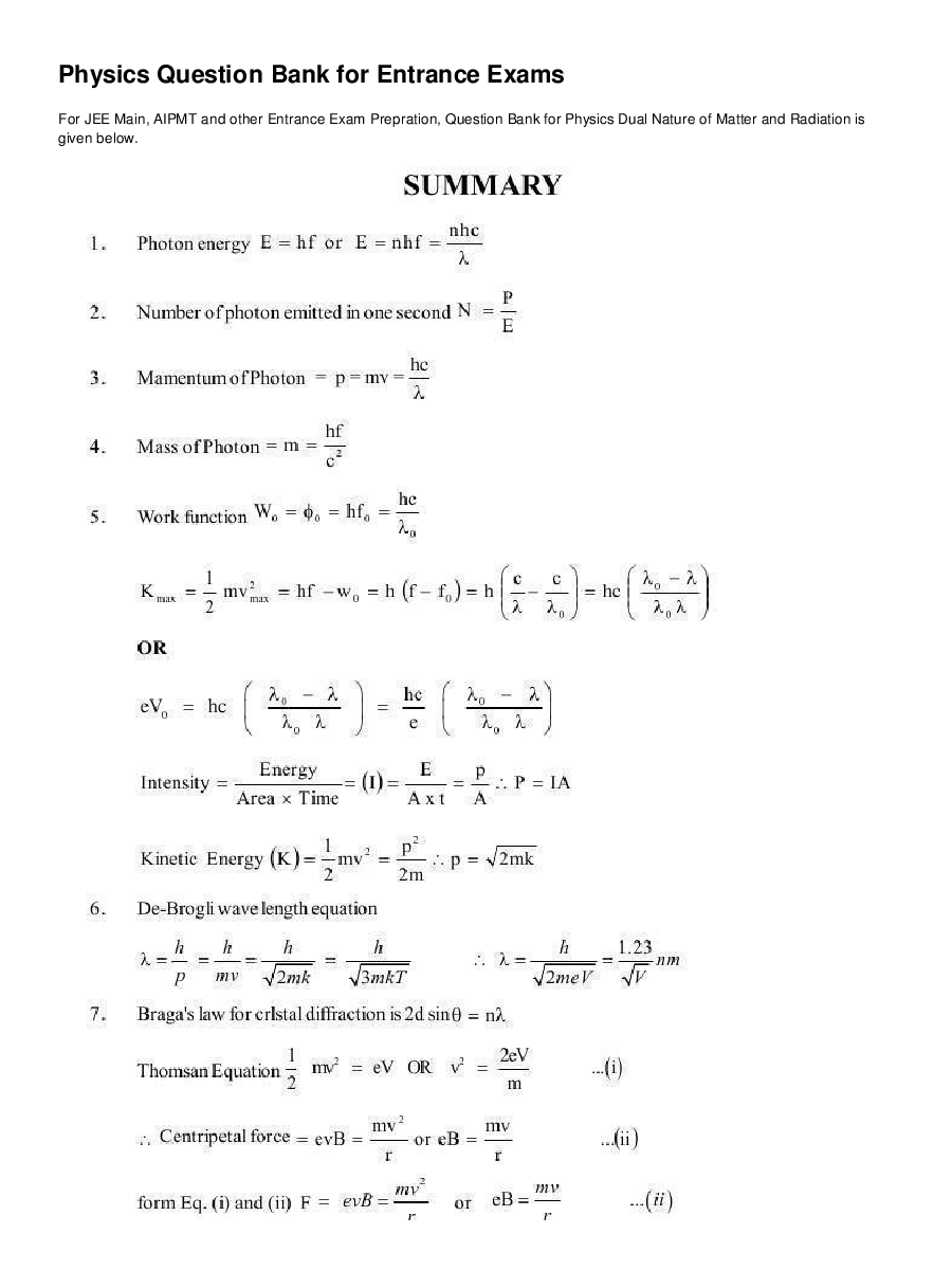 Dual Nature of Matter and Radiation - Page 2