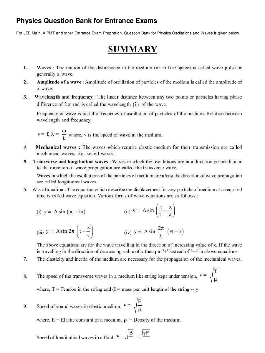 Physics Oscillations And Waves - Page 2