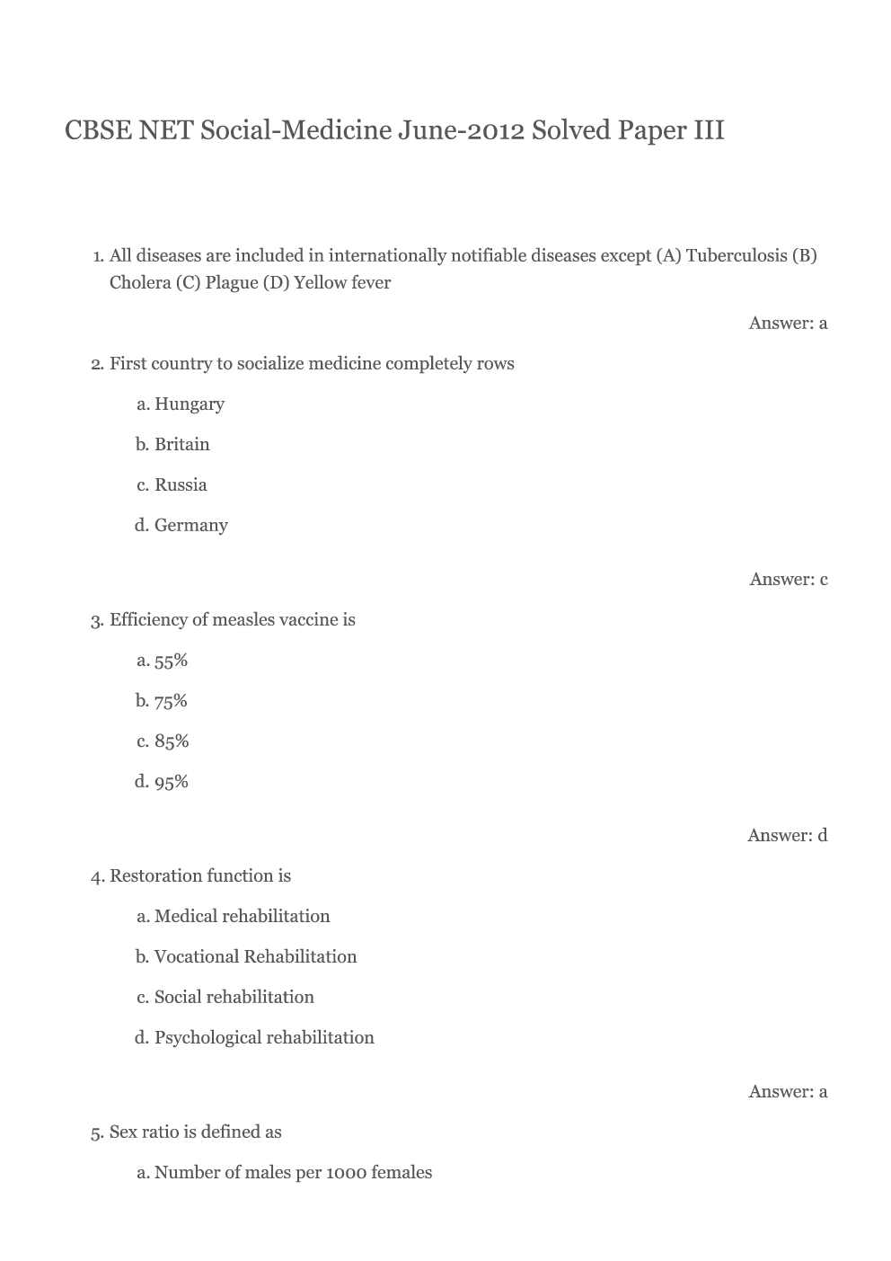CBSE UGC NET Previous Year 2012-14 Solved Question Papers Social Medicine & Community Health Paper-III (June-Dec) - Page 2
