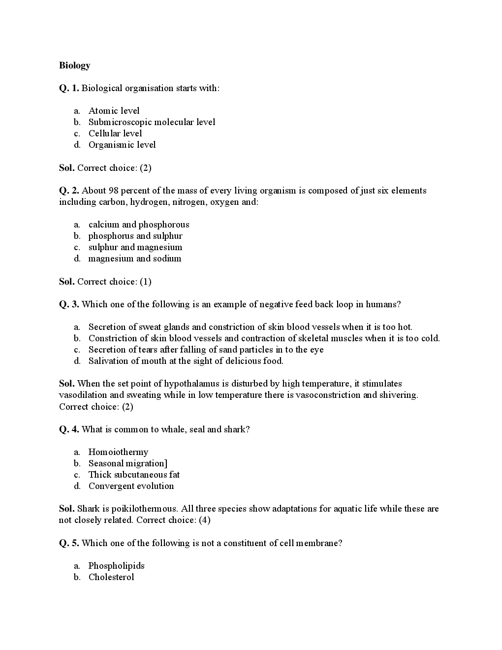 AIPMT NEET Solved  Sample Question Paper 1 - Page 2