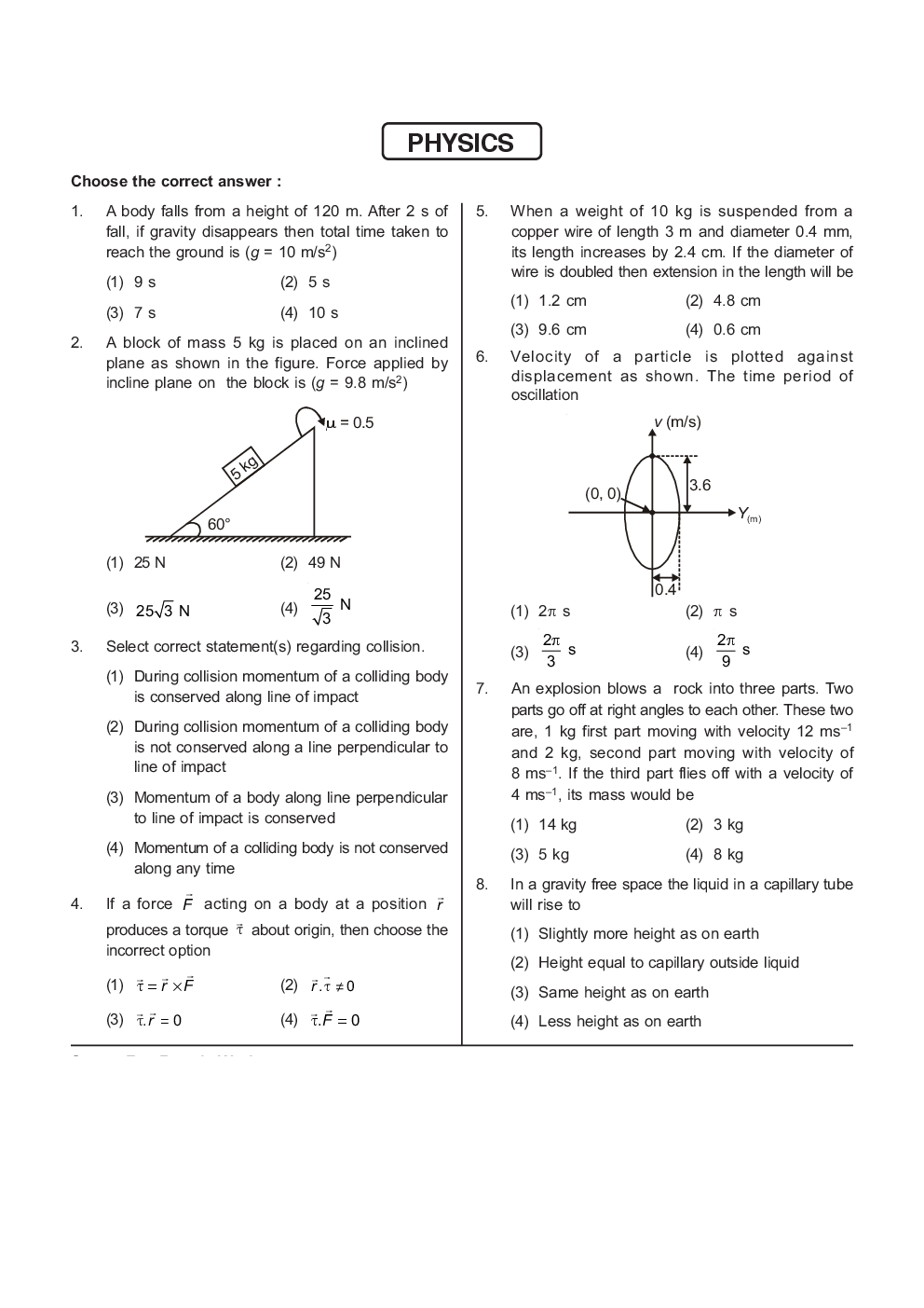 AIPMT NEET Solved  Sample Question Paper 4 - Page 2