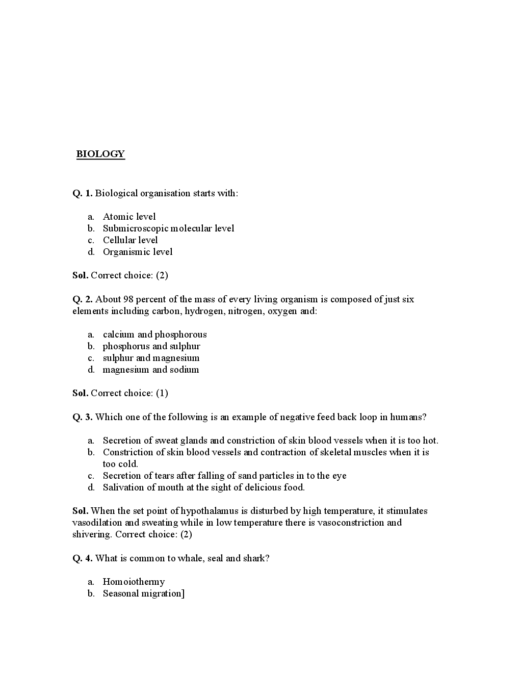 AIPMT NEET Solved  Sample Question Paper 5 - Page 2