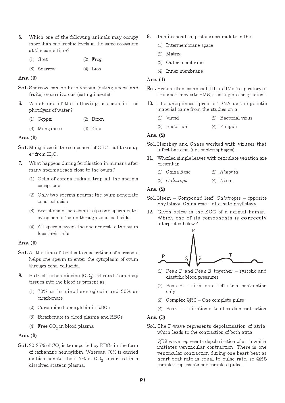 AIPMT NEET Solved  Sample Question Paper 11 - Page 3