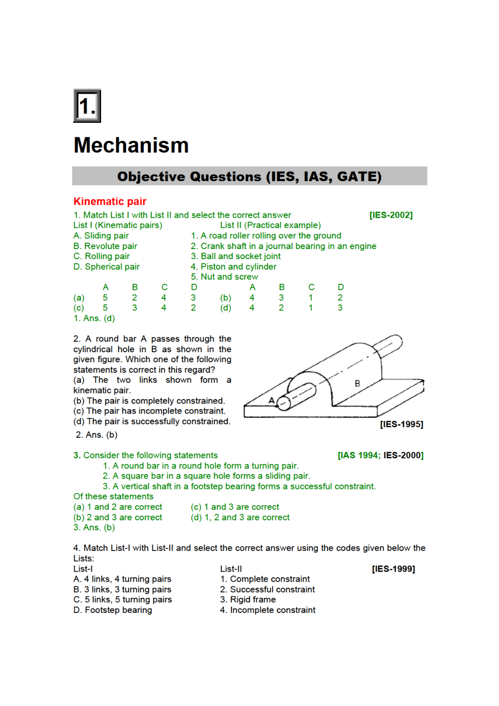 GATE Study Material Theory of Machines (Mechanical Engineering) - Page 4