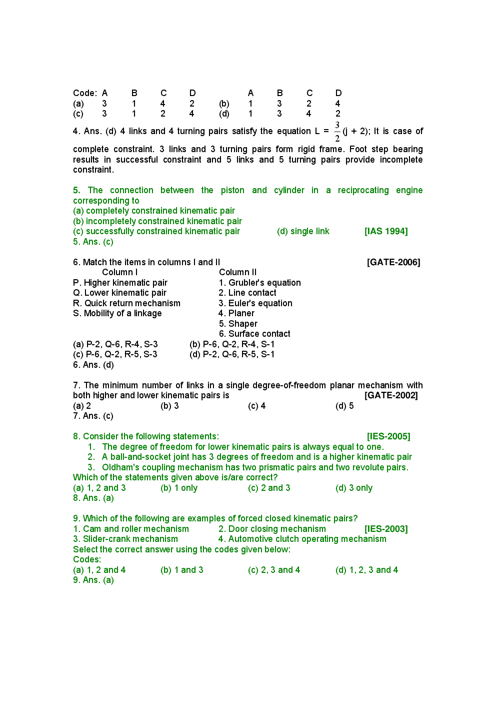 GATE Study Material Theory of Machines (Mechanical Engineering) - Page 5