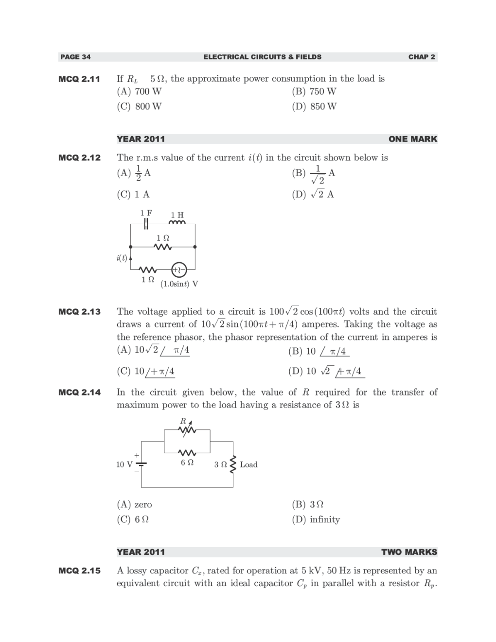 GATE Study Material Electrical Circuits And Fields (Electrical Engineering) - Page 5