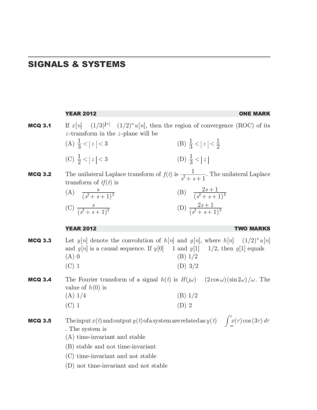 GATE Study Material Signals And Systems (Electrical Engineering) - Page 2