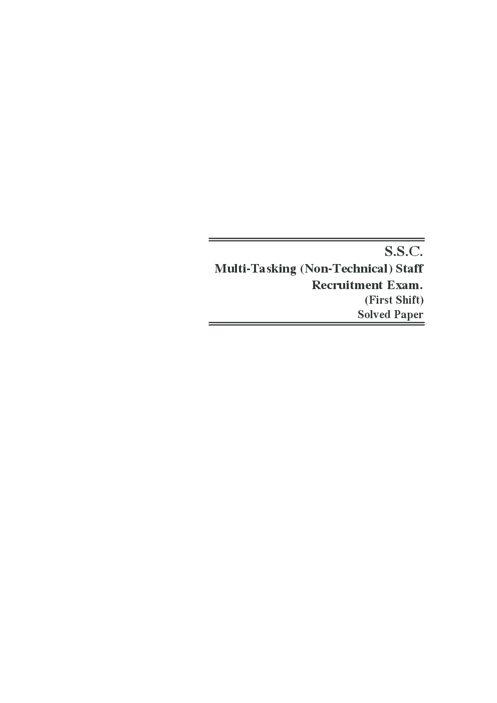 SSC Multi Tasking (Non-Technical) Staff Recruitment Exam. Solved Papers - Page 5