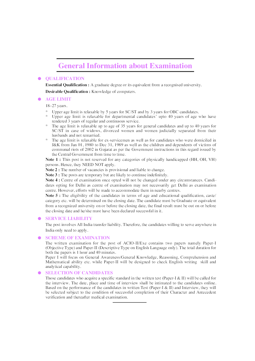 Intelligence Bureau Assistant Central Intelligence Officer ( Executive ) Grade II - Page 5