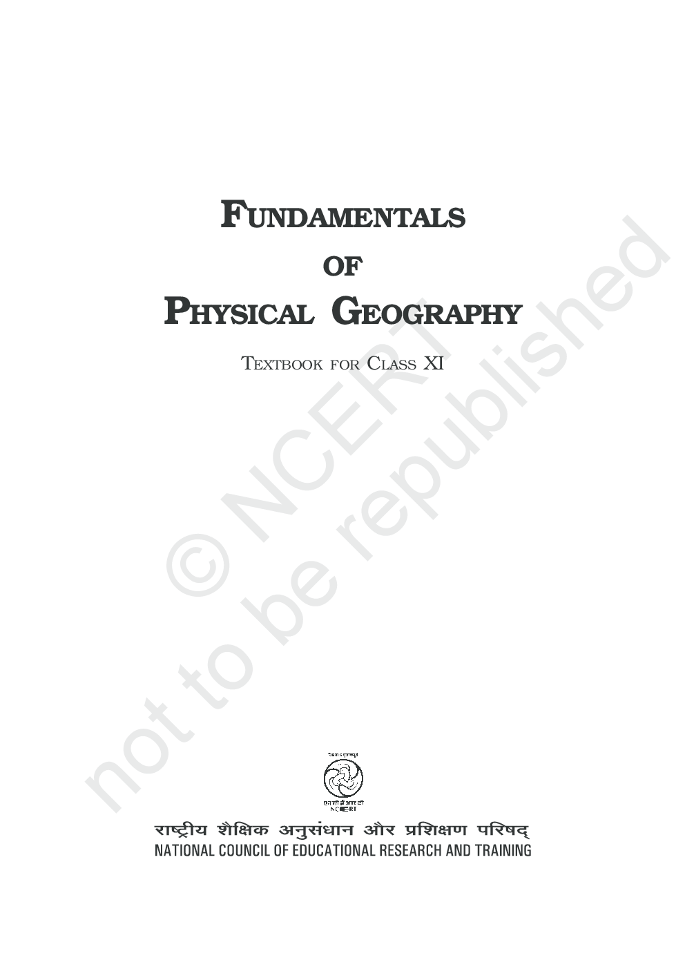 NCERT Fundamentals Of Physical Geography Textbook For Class XI - Page 1