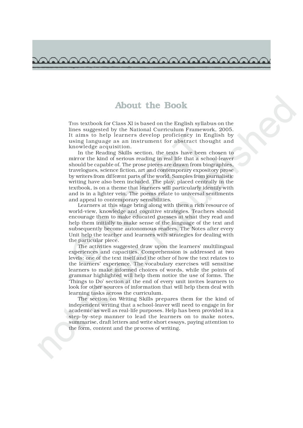 NCERT Hornbill (English) Textbook for Class XI - Page 5