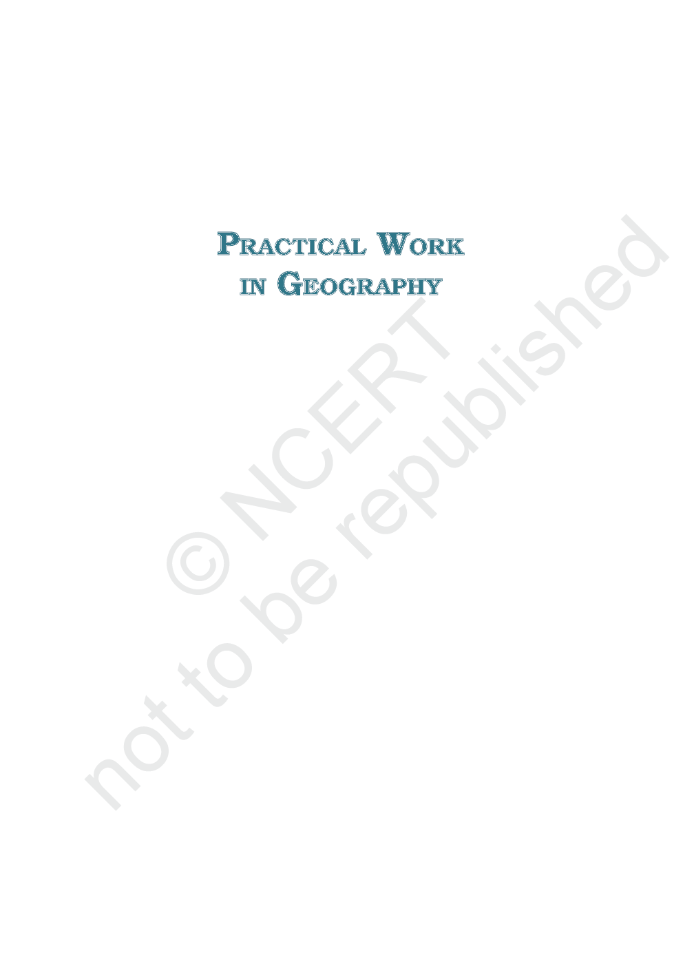 NCERT Practical Work In Geography - Page 1