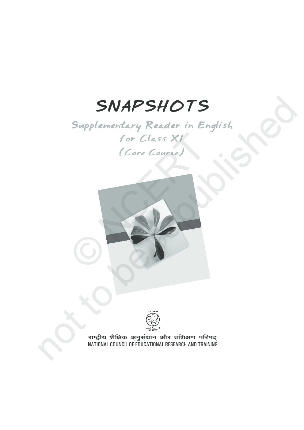 NCERT Snapshots Supplementary Reader In English For Class XI - Page 1