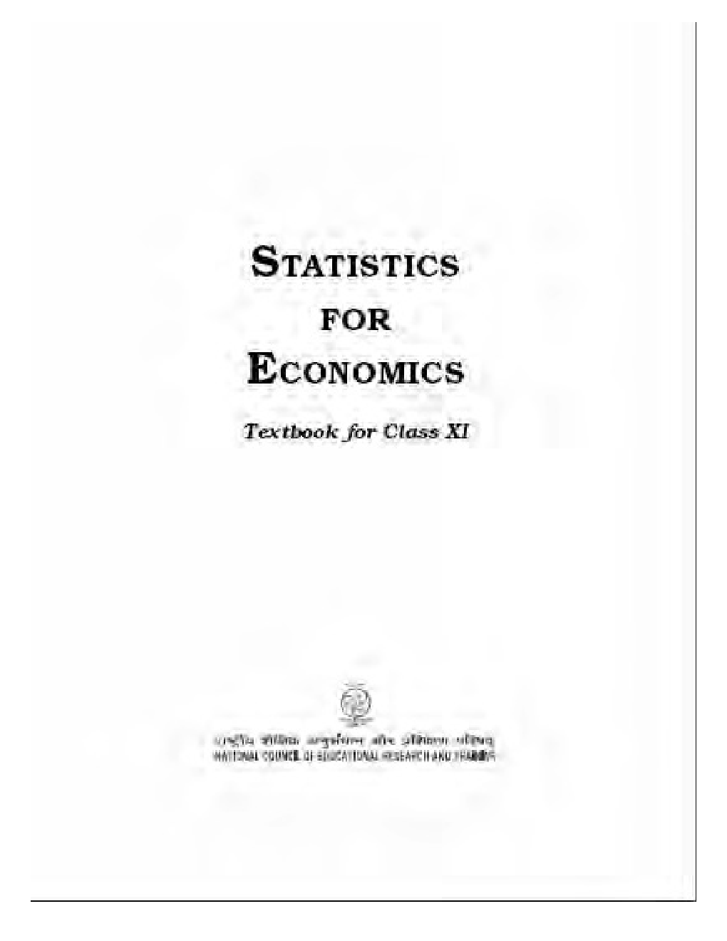 NCERT Statistics For Economics Textbook For Class XI - Page 1