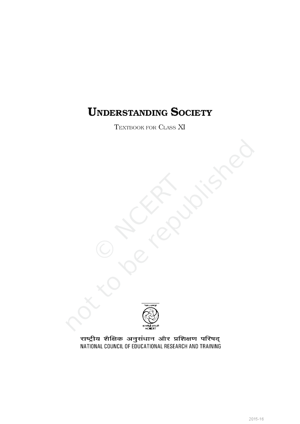 NCERT Understanding Society (Sociology) Textbook For Class XI - Page 3