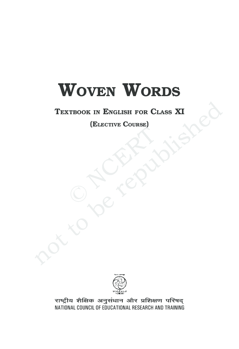 NCERT Woven Words (English) Textbook In English For Class XI - Page 1