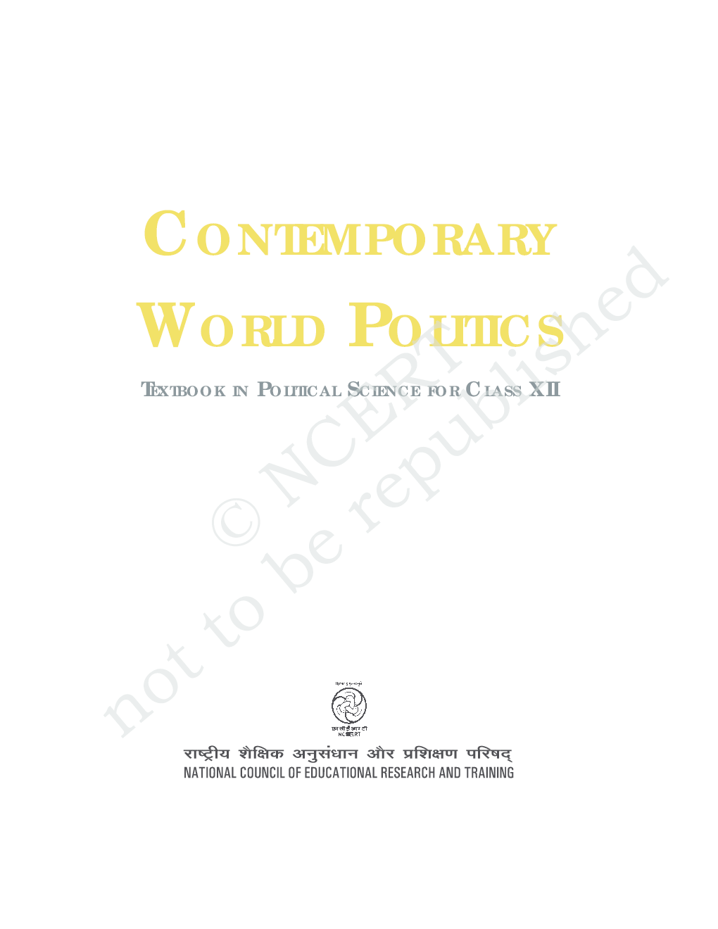 NCERT Contemporary World Politics Textbook for Class XII - Page 2