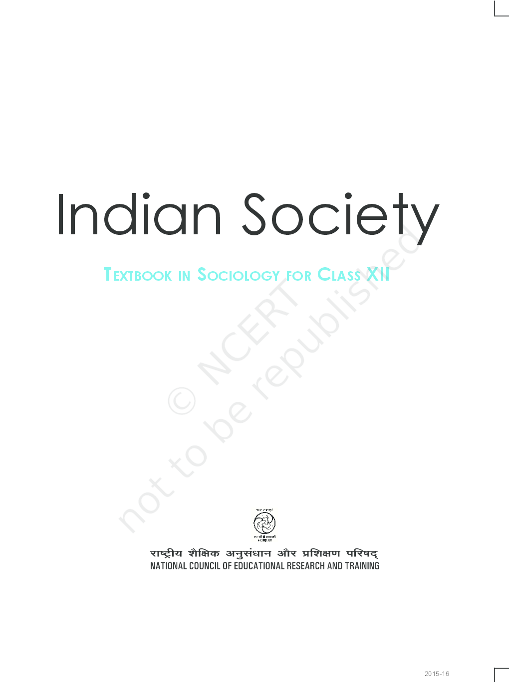 NCERT Indian Society Textbook for Class XII - Page 2