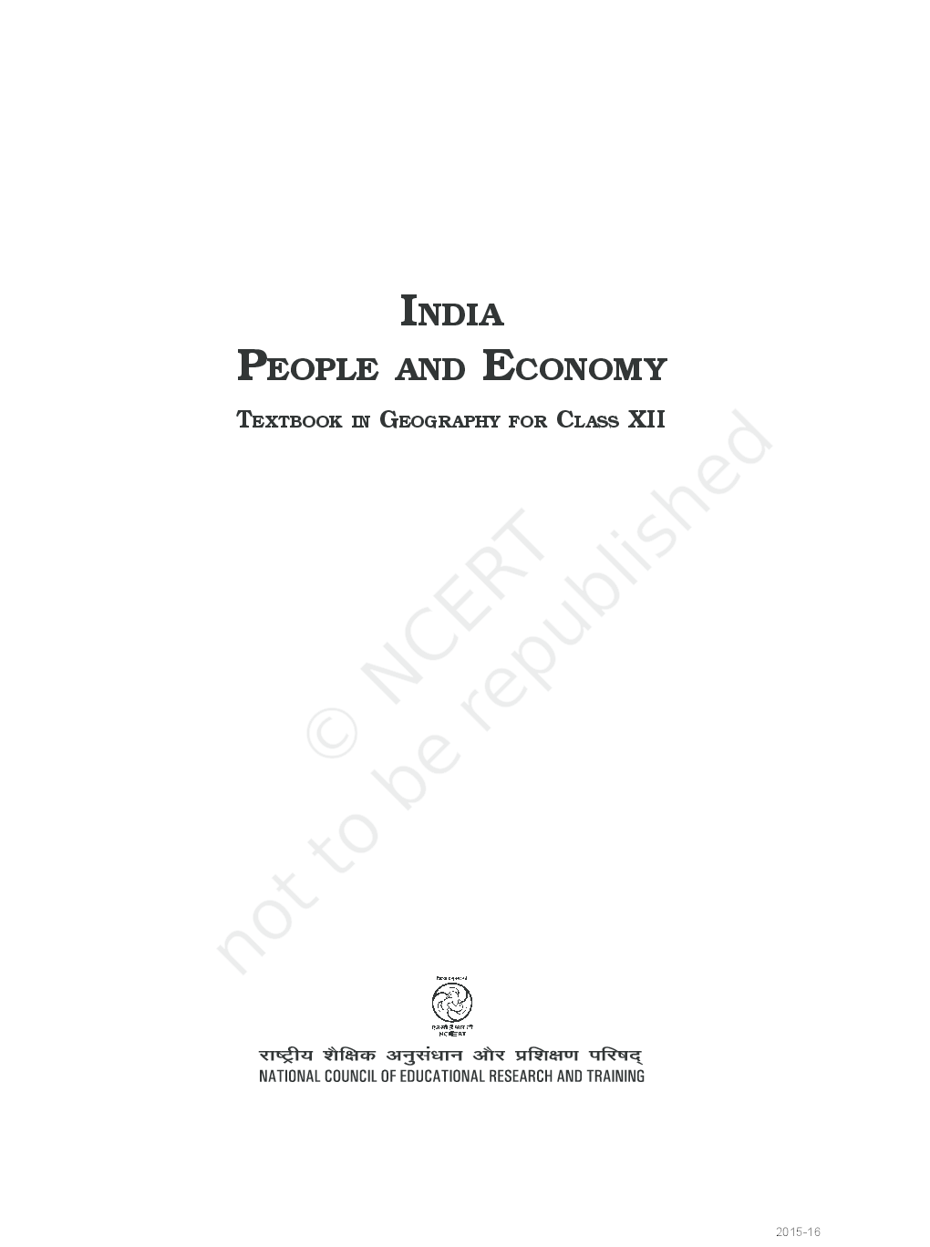 NCERT India-People and Economy Textbook for Class XII - Page 2