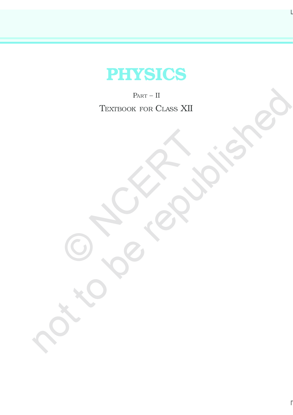 NCERT Physics Part – II Textbook for Class XII - Page 2