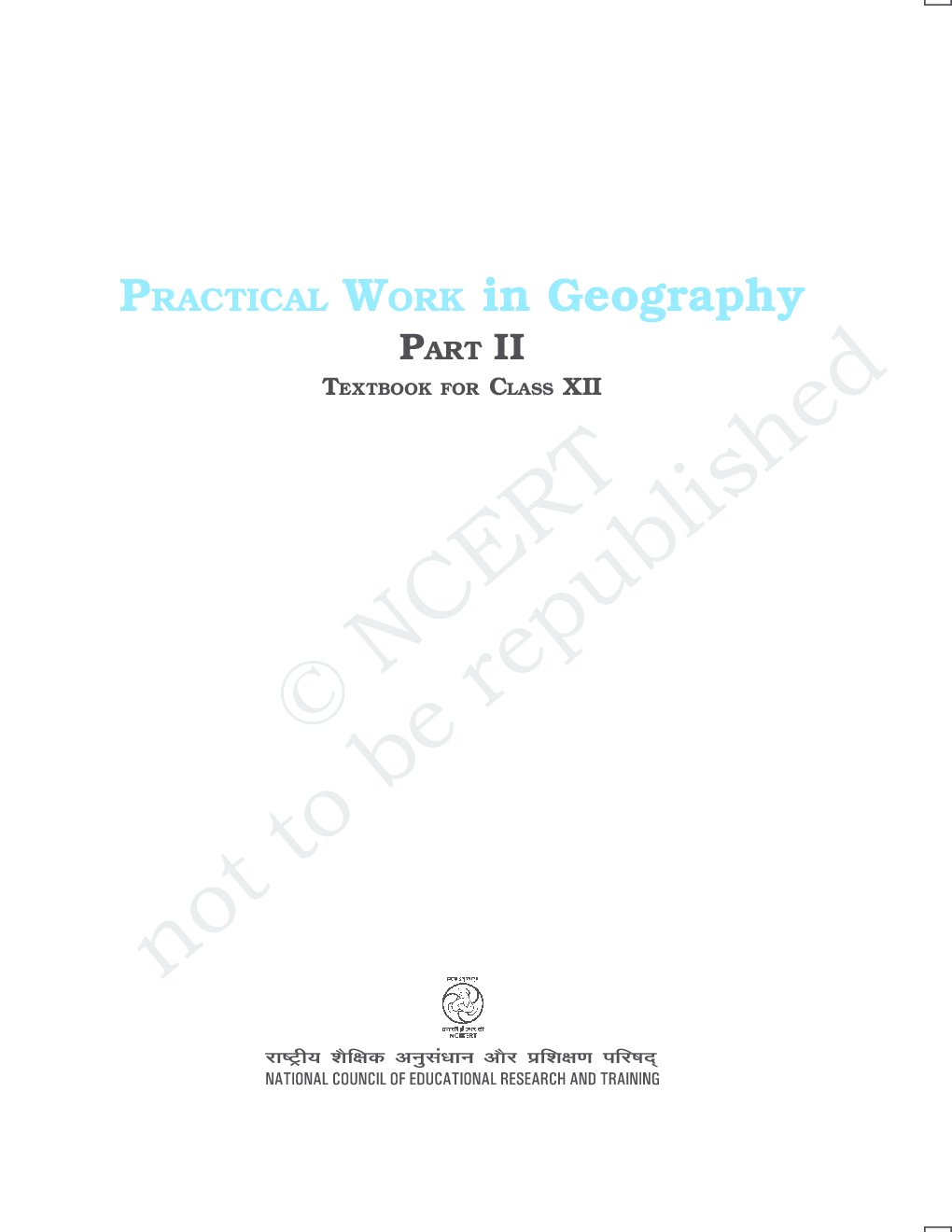 NCERT Practical Work In Geography – II Textbook for Class XII - Page 2