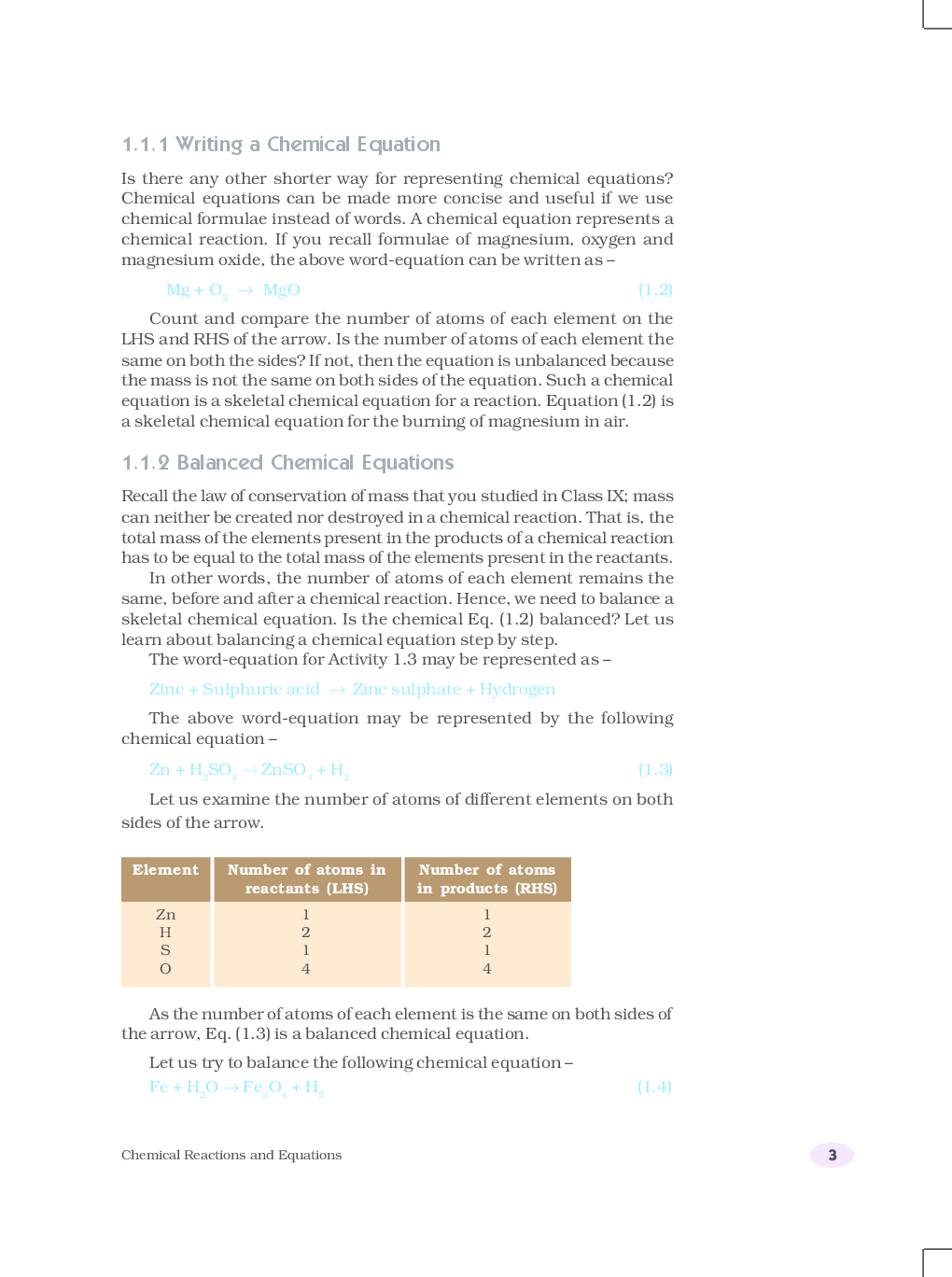 NCERT Science Textbook for Class X - Chapter 1 - Chemical reactions and equations - Page 3