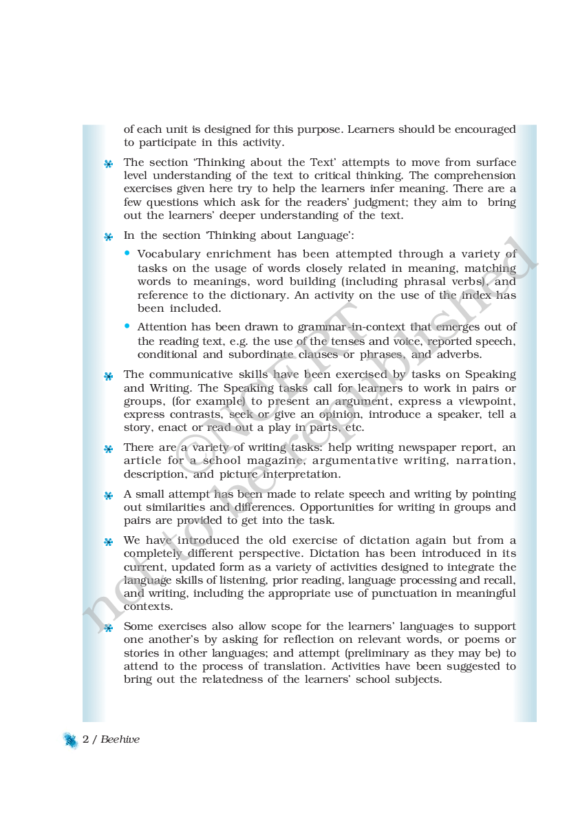 NCERT Beehive English TextBook Textbook for Class IX - Page 2