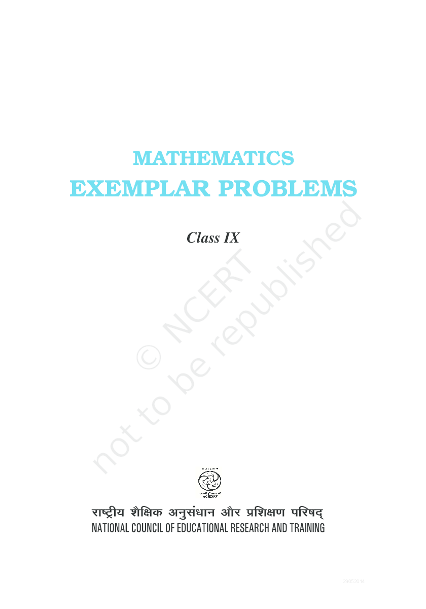 NCERT Exemplar Problems Math Textbook for Class IX - Page 1