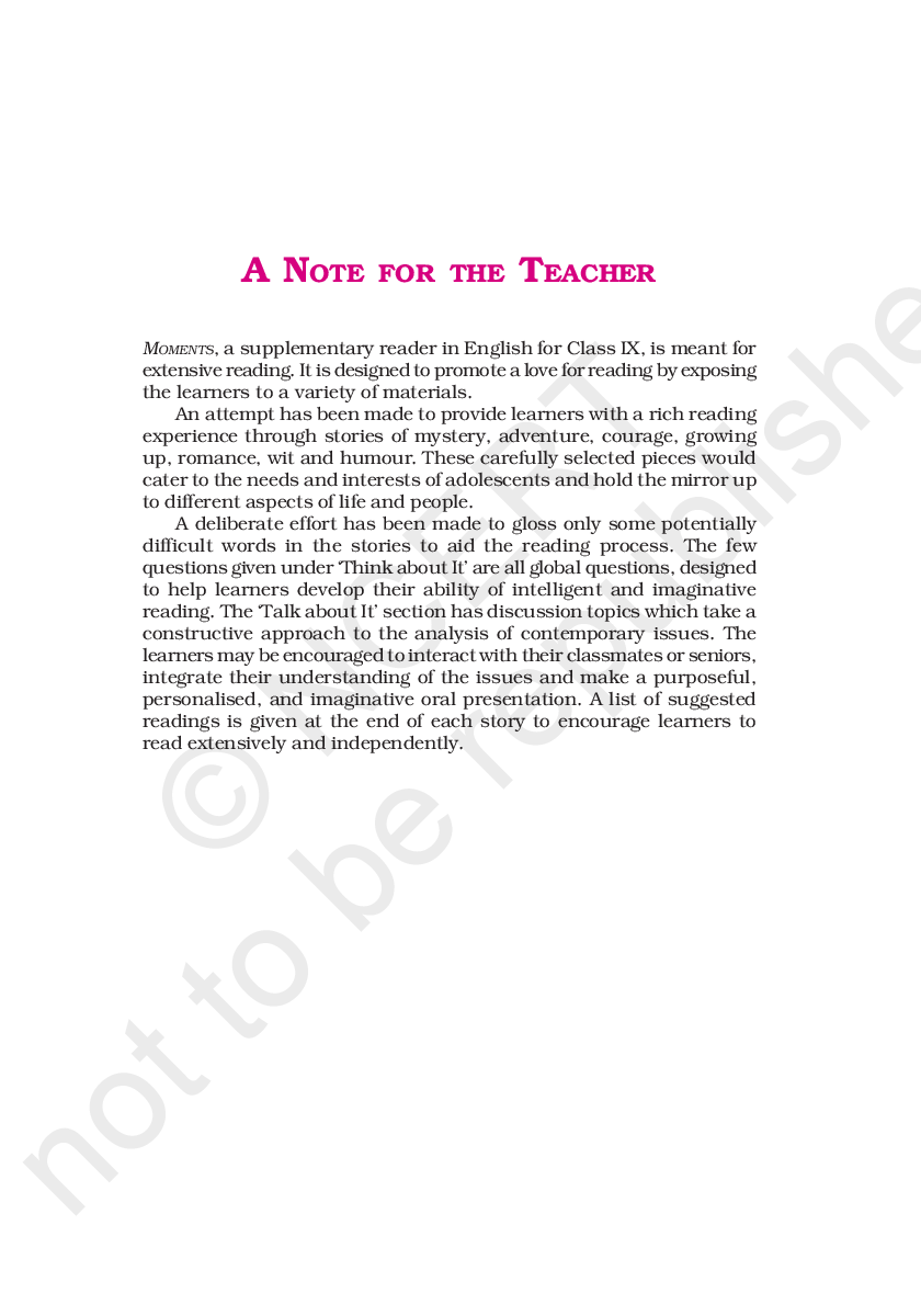 NCERT  Moments Supplementary Reader Textbook for Class IX - Page 5