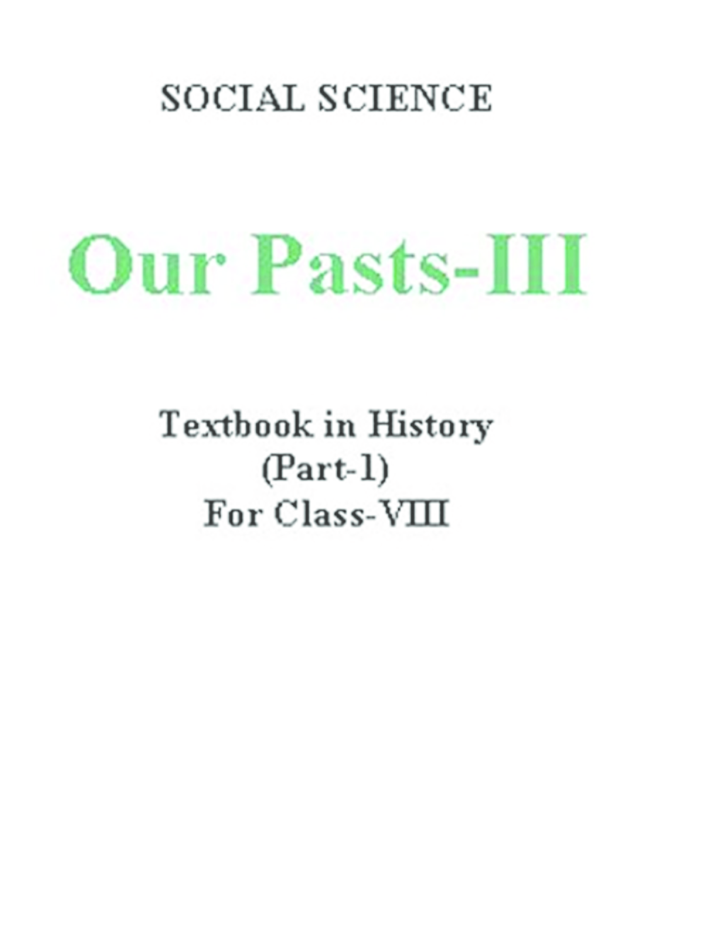 NCERT Our Past III (Part I)-Social Science Textbook for Class VIII - Page 1