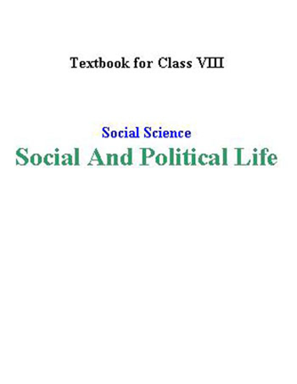 NCERT Social and Political Life-Social Science Textbook for Class VIII - Page 1
