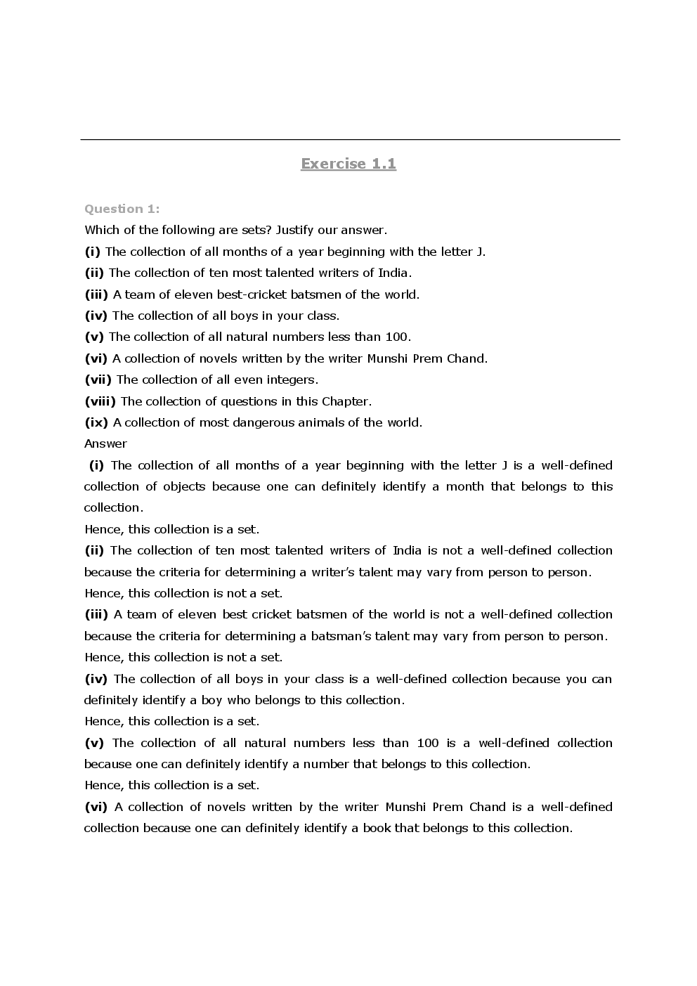 NCERT Mathematics Textbook Solutions for Class XI - Page 2