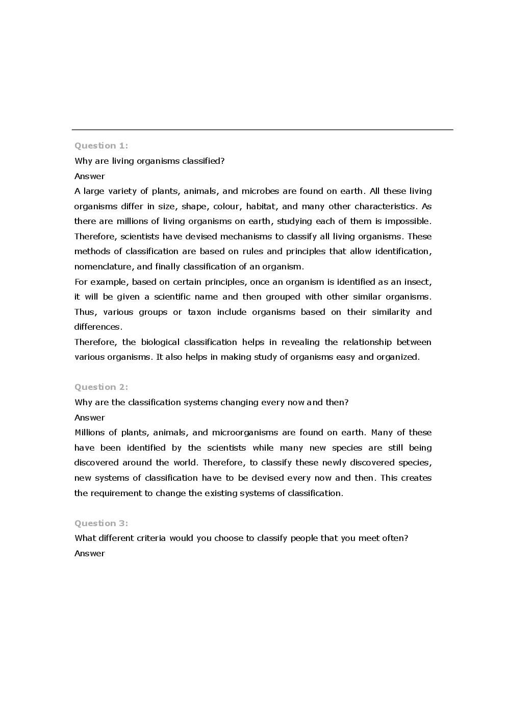 NCERT Biology Textbook Solutions for Class XI - Page 2
