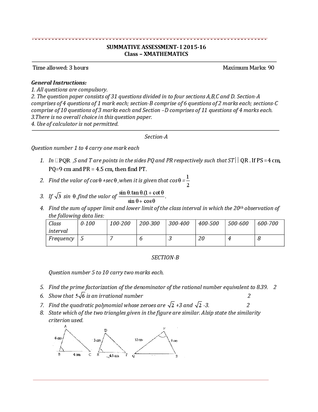 Cbse Class 10 Mathematics Previous Year Question Paper 2005-2015 - Page 2
