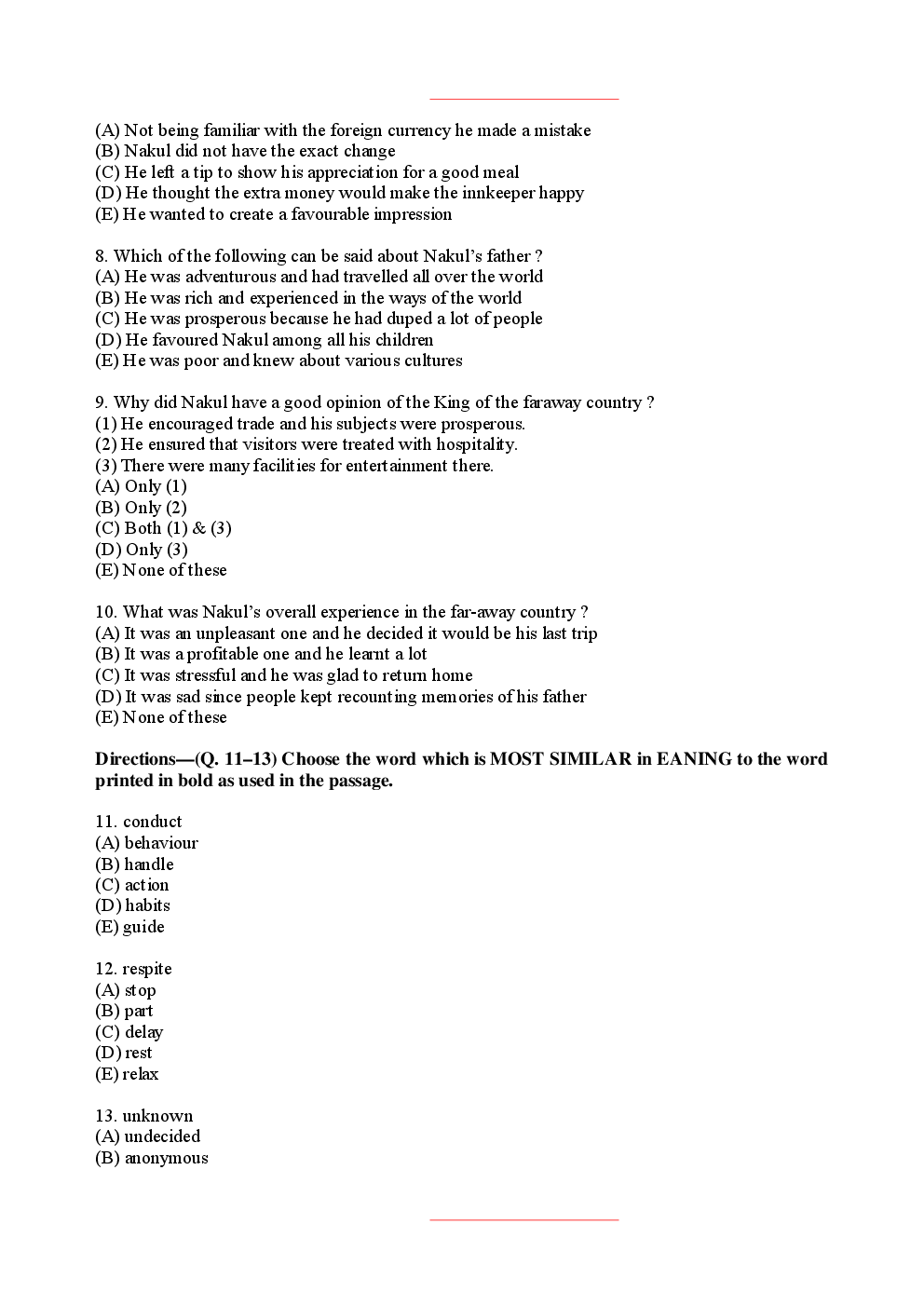 Bank Clerk Dena Bank Solved Sample Previous Year Paper 2008 - Page 4