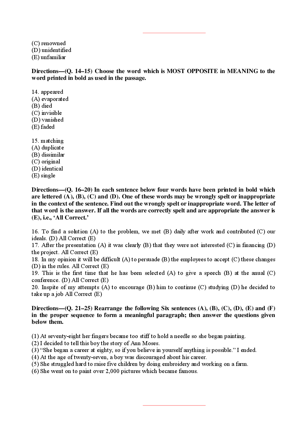 Bank Clerk Dena Bank Solved Sample Previous Year Paper 2008 - Page 5