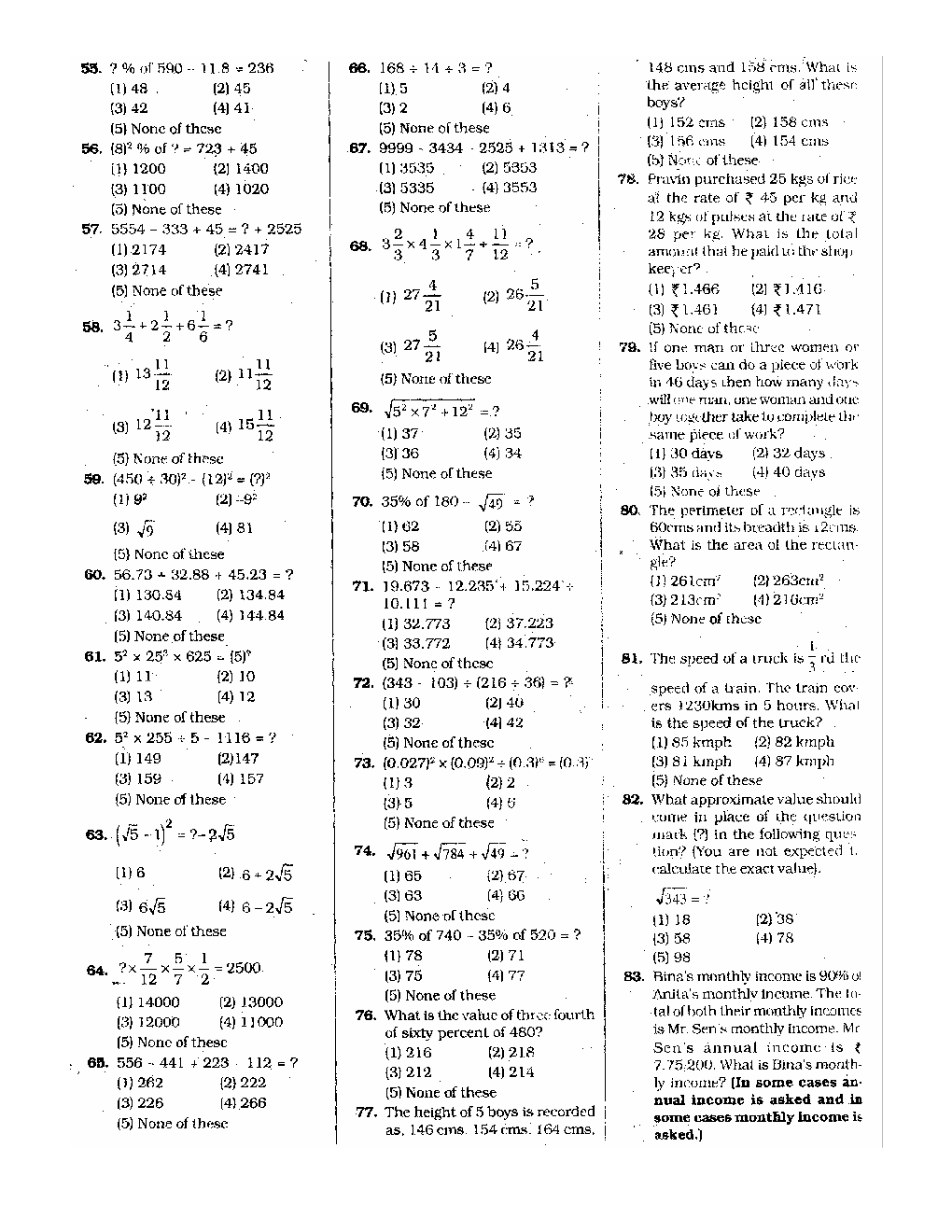 Bank Clerk OBC Bank Solved Sample Previous Year Paper 2011 - Page 5