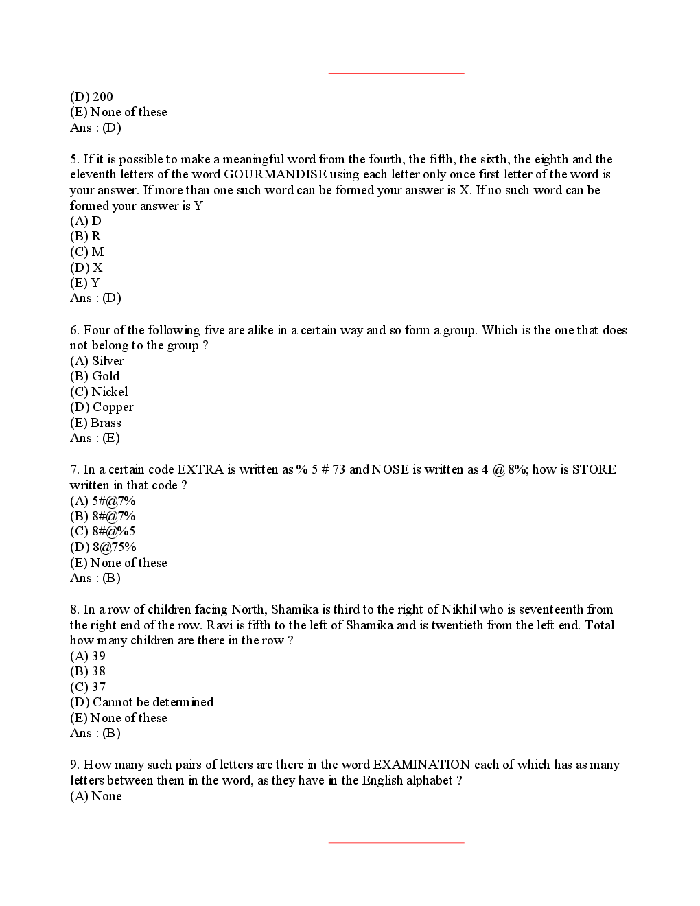 Bank Clerk PNB Bank Solved Sample Previous Year Paper 2008-2010 - Page 3