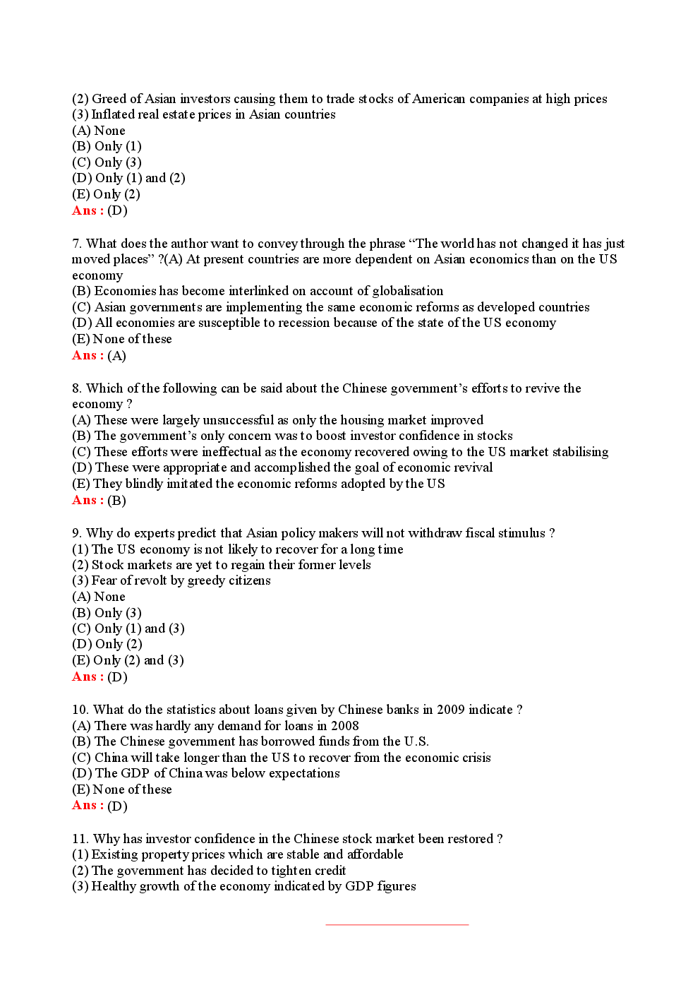 Bank PO Indian Bank Solved Sample Previous Year Paper 2010 - Page 4