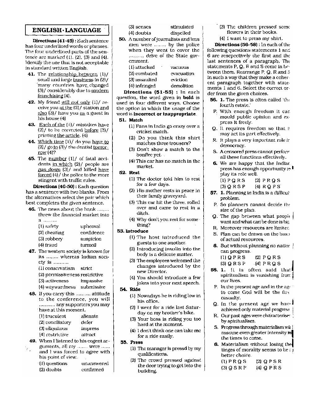 Bank PO United India Insurance Solved Sample Previous Year Paper 2011 - Page 5