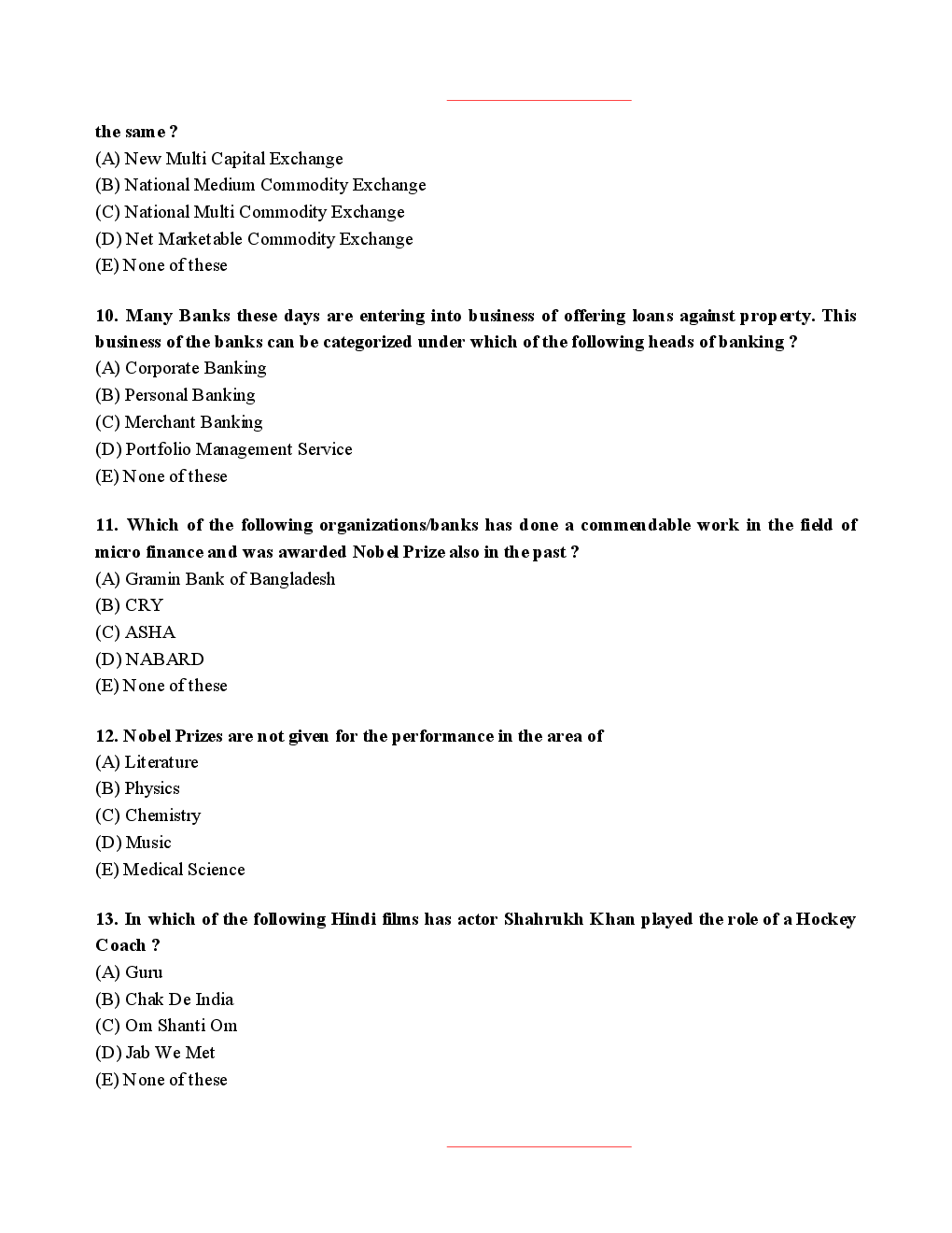 Bank PO Vijaya Bank Solved Sample Previous Year Paper 2008 - Page 4