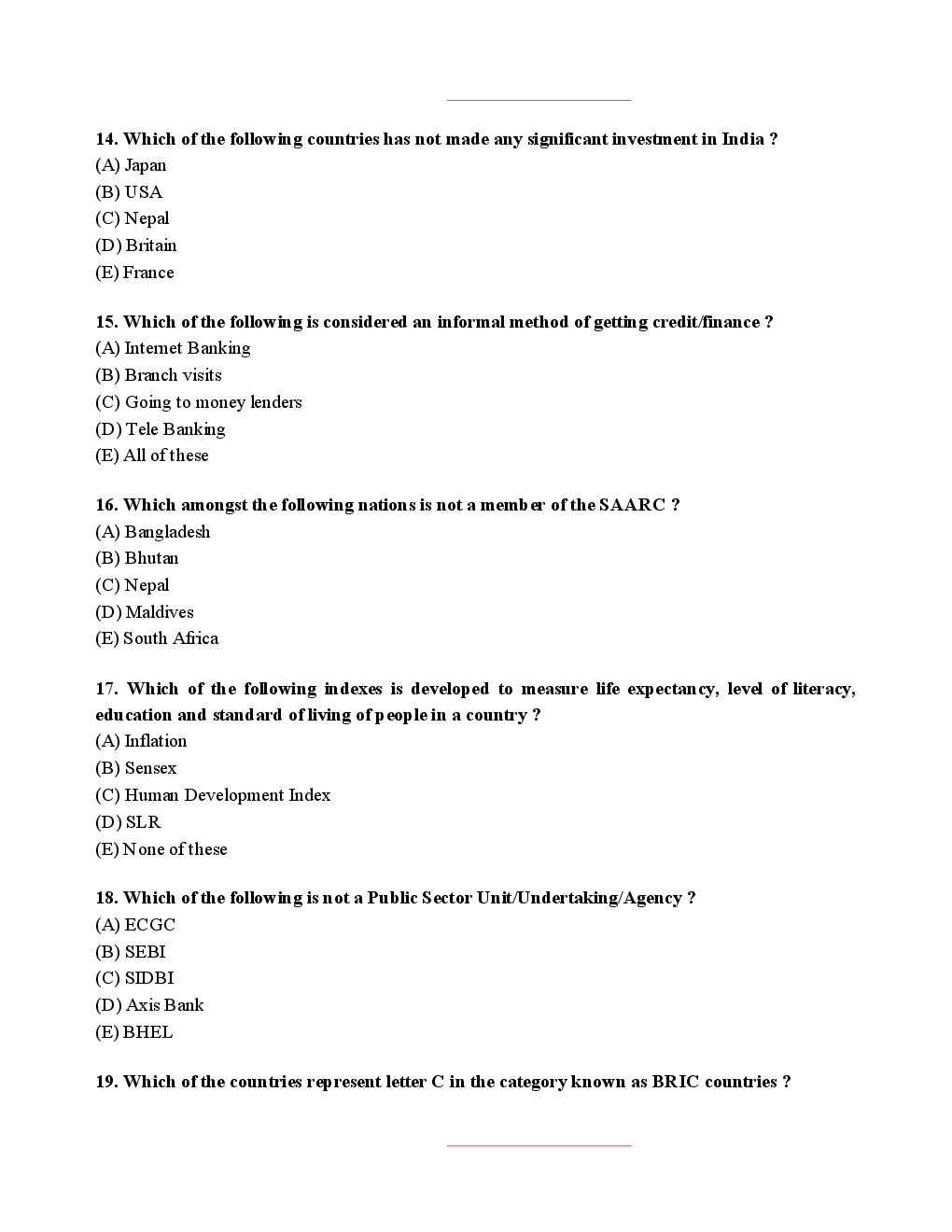 Bank PO Vijaya Bank Solved Sample Previous Year Paper 2008 - Page 5