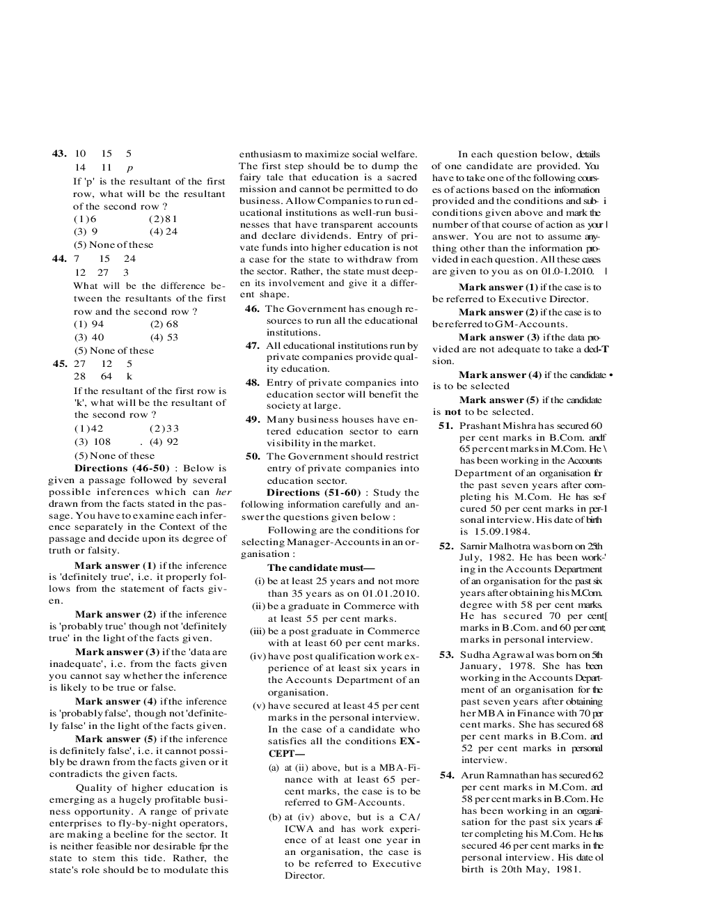 IBPS Marketing Officer Indian Bank Solved Previous Year Paper 2010 - Page 5