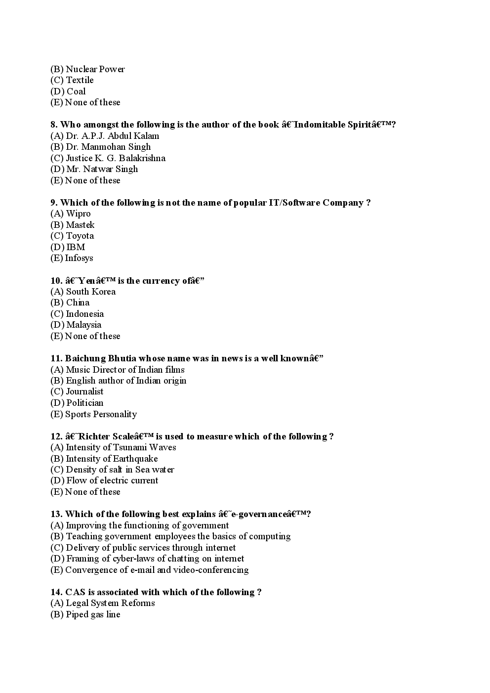 IBPS Special Officers Andhra Bank Solved Previous Year Paper 2007 - Page 3