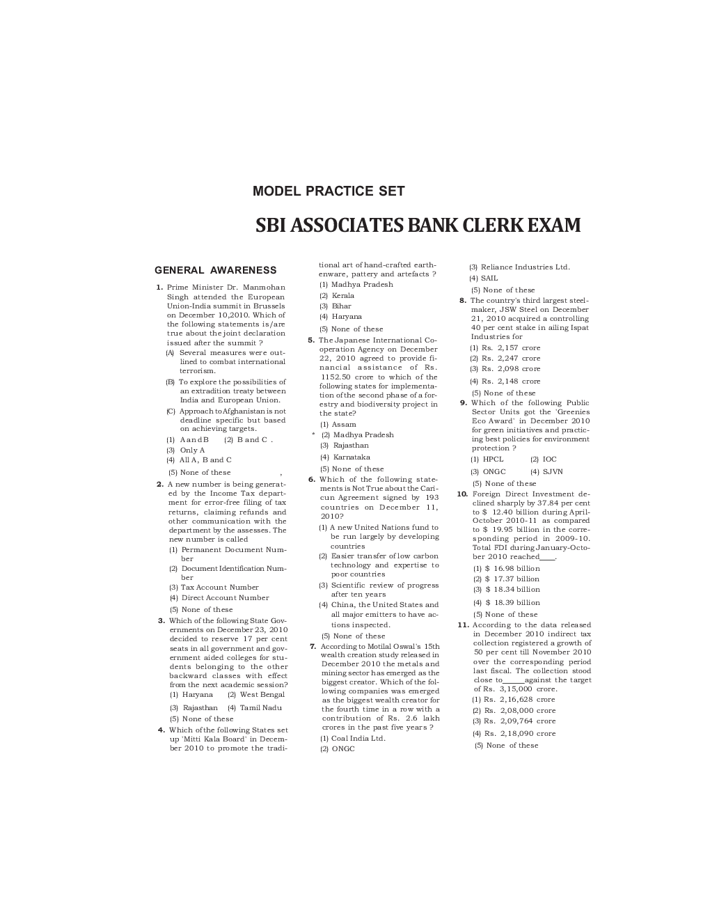 IBPS Clerical Model Tests Solved Paper-1 to Paper-7 - Page 2