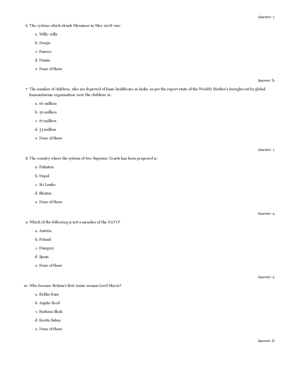 IBPS Clerical Current Affairs MCQs With Answers Practice Test 1 To Test 17 - Page 3