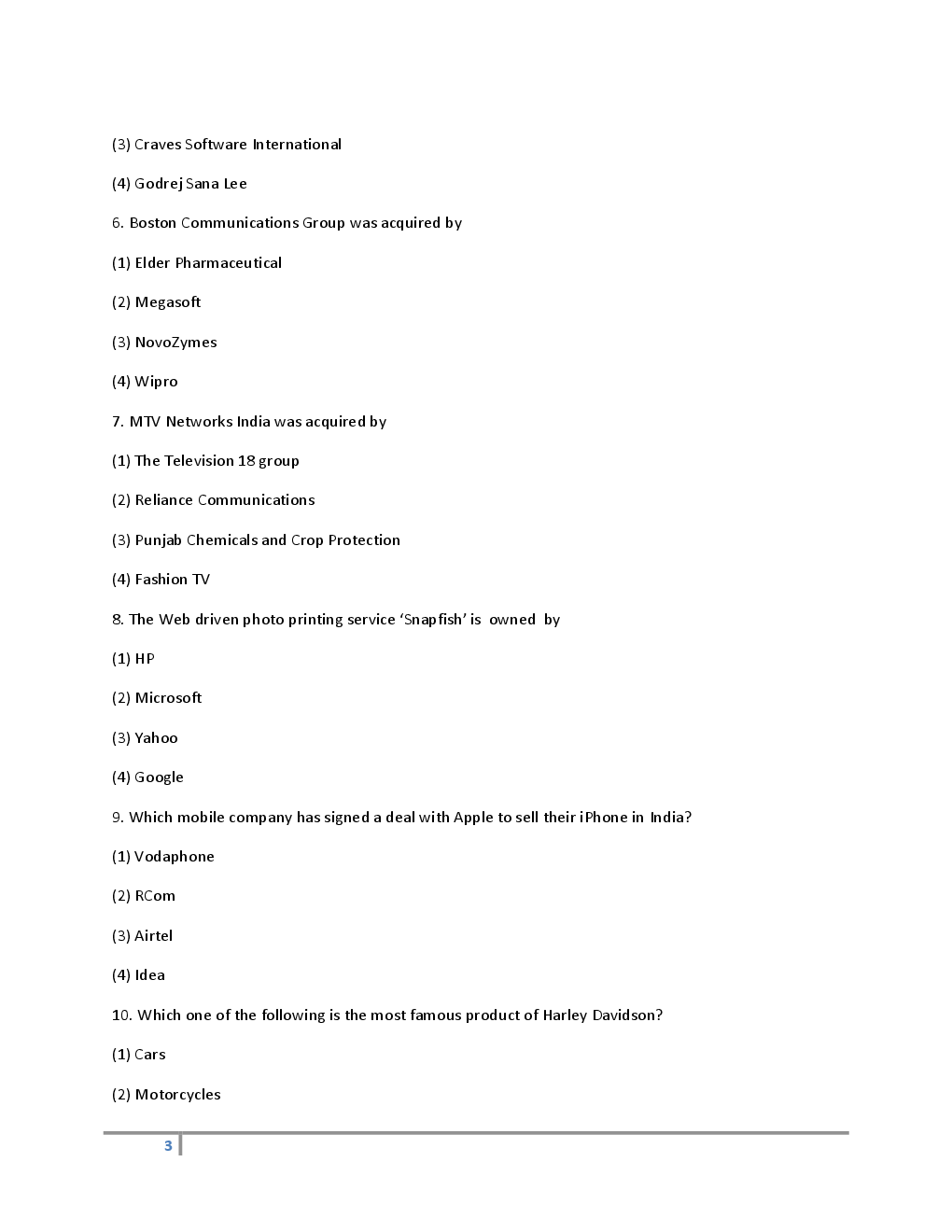 IBPS Clerical  General Awareness Solved Sample Questions 2015 - Page 3