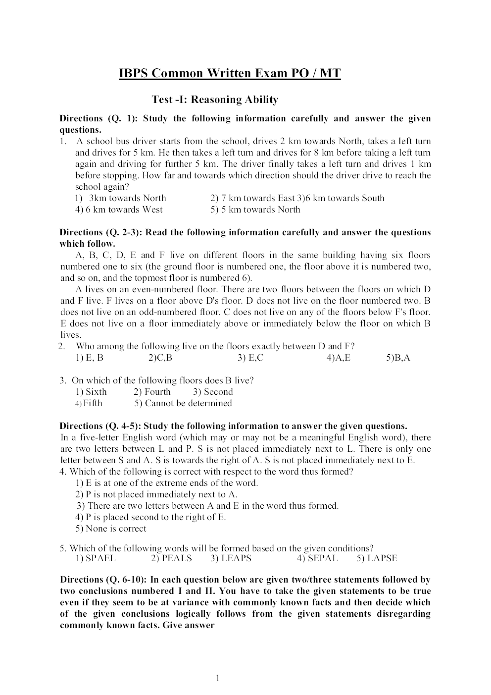 IBPS PO Solved Previous Year Question Papers 2011-13  - Page 2