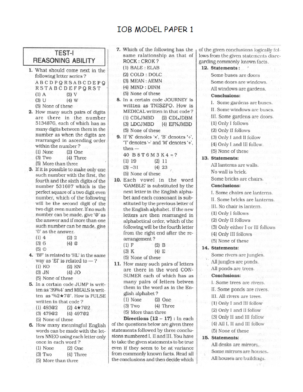 IBPS PO Model Tests Unsolved Paper-1 to Paper-3 - Page 2
