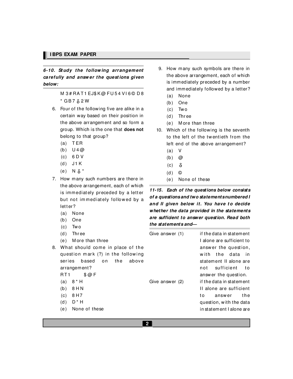 IBPS Specialist Officers Unsolved Previous Year Question Papers 2011-12 - Page 3